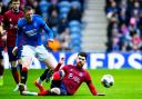 Liam Donnelly in action for Kilmarnock at Ibrox