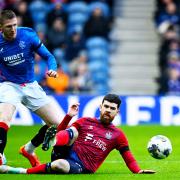 Liam Donnelly in action for Kilmarnock at Ibrox