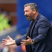 Kilmarnock manager Derek McInnes on the touchline at Ibrox today