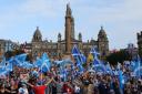 YES supporters at George Square, Glasgow