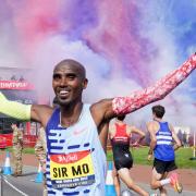 Sir Mo Farah acknowledges the crowds after completing the final race of his career in the Great North Run (Richard Sellers/PA).