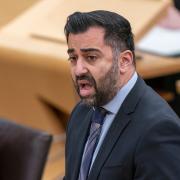 First Minister Humza Yousaf speaking in the Holyrood chamber