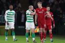 
Aberdeen's Sam Cosgrove clashes with Celtic's Scott Brown after being sent off during the Ladbrokes Scottish Premiership match at Celtic Park, Glasgow. PA Photo. Picture date: Saturday December 21, 2019. See PA story SOCCER Celtic. Photo credit s