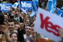 Supporters at a Yes Rally in George Square ahead of voting in the Scottish Referendum on September18th