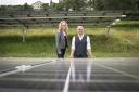 Scottish Greens co-leaders Patrick Harvie and Lorna Slater visit the site of a new solar farm at the University of Edinburgh