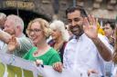 Lorna Slater at an independence rally with Humza Yousaf