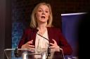 Former British Prime Minister Liz Truss speaks at the launch of the 'Popular Conservatives' movement on February 6, 2024 in London