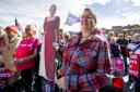 Protestors take part in the Let Women Speak rally following the Hate Crime and Public Order (Scotland) Act coming into force
