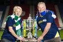 Up for the cup: Gordon Strachan and Ally McCoist promote Sunday's William Hill Scottish Cup semi-final between Celtic and Rangers (Picture: SNS)