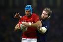 CARDIFF, WALES - NOVEMBER 03:  Justin Tipuric of Wales and Ben Toolis of Scotland battle for the ball during the International Friendly match between Wales and Scotland at the Principality Stadium on November 3, 2018 in Cardiff, United Kingdom.  (Photo by