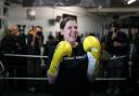 Liberal Democrat leader Jo Swinson in the boxing ring at Total Boxer in Crouch End, London