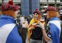 Scotland fans outside a Six Nations match played in Edinburgh