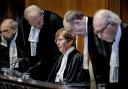 ICJ judges prior to the verdict announcement in the genocide case against Israel
