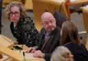 Lorna Slater and Patrick Harvie pictured in the Scottish Parliament