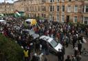An immigration van was surrounded by protesters in Kenmure Street in Glasgow in 2021