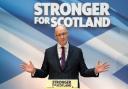 John Swinney at Glasgow University giving his acceptance speech as leader of the SNP