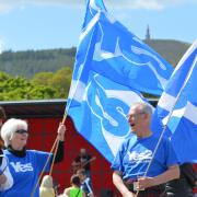 Yessers turned out in Golspie for Manniefest. Picture: Matt Drum