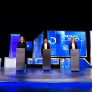 From left: Kemi Badenoch, Penny Mordaunt, Rishi Sunak, Liz Truss and Tom Tugendhat at Here East studios in Stratford, east London, before the live television debate for the candidates for leadership of the Conservative Party, hosted by Channel 4