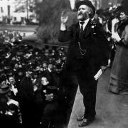 Keir Hardie at Trafalgar Square, London, 1908. (Photo by: Universal History Archive/Universal Images Group via Getty Images).