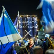 Independence supporters demonstrate outside the Scottish Parliament after the UK Supreme Court judgement last November