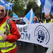 Marchers during the All Under One Banner event in Glasgow