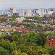 A view of Glasgow from the 21st floor of the tower block earmarked for demolition at 151 Wyndford Road, Maryhill