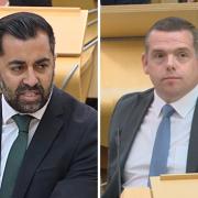 SNP leader Humza Yousaf (left) and Scottish Tory leader Douglas Ross clashed during the first FMQs of the new Holyrood session