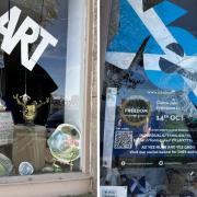Windows and door panels were smashed and artwork damaged in an attack on the InverYess hub in Inverness