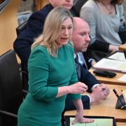 File photograph of Gillian Martin speaking in the Scottish Parliament
