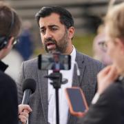 Leader Humza Yousaf answering questions after the SNP defeat