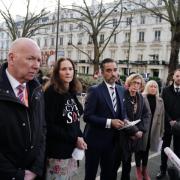 Aamer Anwar (third left) with members of the Covid Bereaved (left to right) Alan Inglis, Ondine Sherwood, Natalie Rogers, Anna Louise Marsh-Rees and Craig Court