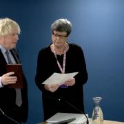 Boris Johnson being sworn in at the Covid inquiry