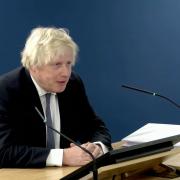Screen grab from the UK Covid-19 Inquiry live stream of former prime minister Boris Johnson