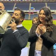 First Minister Humza Yousaf with the Calcutta Cup