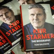 LONDON, ENGLAND - FEBRUARY 29: In this photo illustration, copies of "Keir Starmer: The Biography" by Tom Baldwin are seen on display in a branch of the Waterstones bookstore on February 29, 2024 in London, England. The first official biography