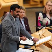 First Minister Humza Yousaf speaking in Holyrood