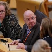 Scottish Green party co-leaders Patrick Harvie and Lorna Slater in the Scottish Parliament