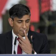 Prime Minister Rishi Sunak appearing at a press conference in Warsaw on Tuesday