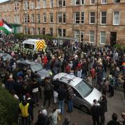 An immigration van was surrounded by protesters in Kenmure Street in Glasgow in 2021