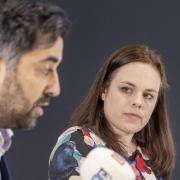 Humza Yousaf pictured alongside SNP leadership contender Kate Forbes last year
