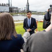 Rishi Sunak pictured at the Shell St Fergus Gas Plant in Peterhead