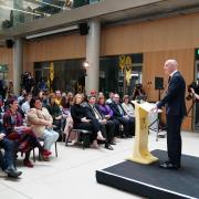 John Swinney delivers his acceptance speech at Advanced Research Centre (ARC), Glasgow University