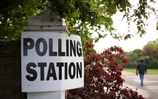 File photograph of a polling station sign