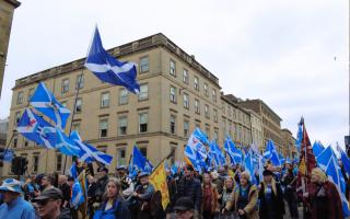 The rally marched from Kelvingrove Park to Glasgow Green