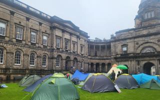 Edinburgh University students set up an encampment calling for divestment from Israel