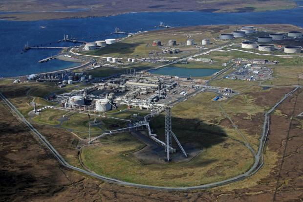 The National: Sullom Voe terminal on Shetland operated by BP