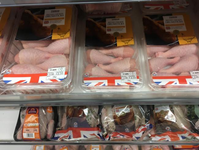 Tesco was one of the shops branding the chicken in a Union Jack