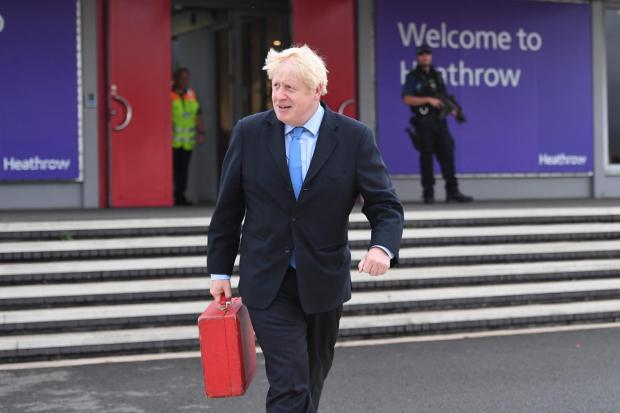 The National: Boris Johnson leaving Heathrow Airport for the UN General Assembly in New York