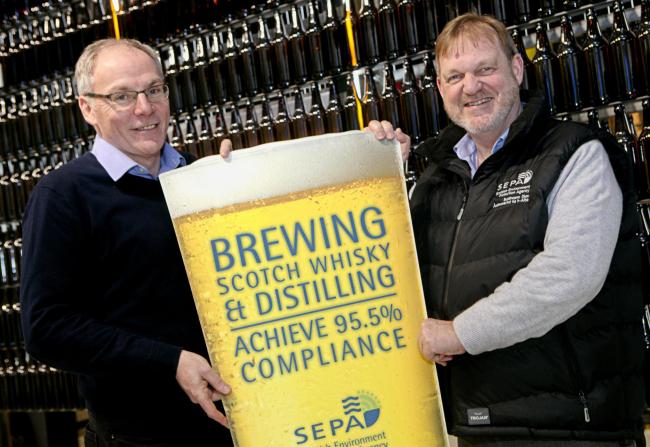 Sepa chief executive Terry A’Hearn (right) with Martin Doogan, group engineering manager at C&C, the company that owns Tennent's