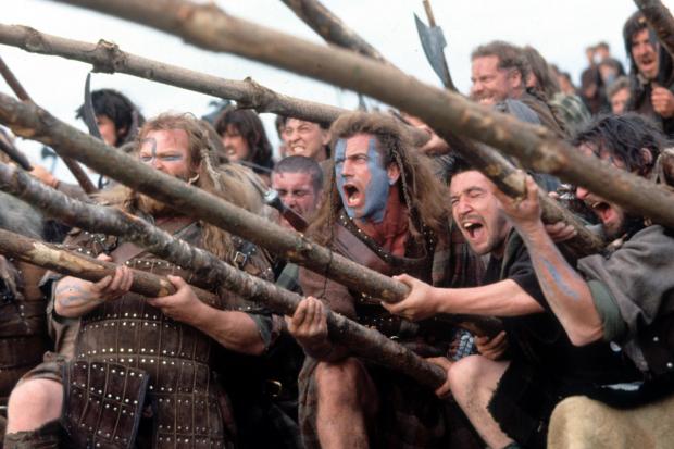 William Wallace is played by Mel Gibson in Braveheart which told the story of a Scottish rebellion